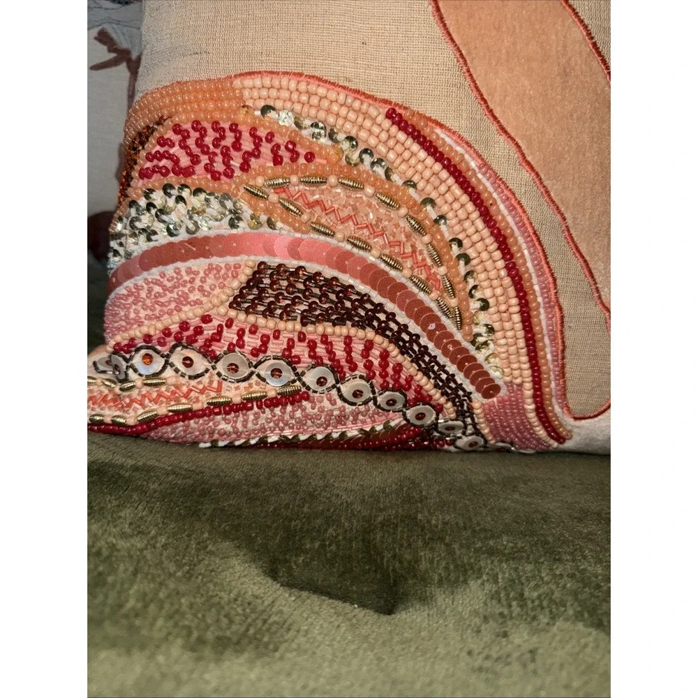 Pegasus Home‎ Fashions Embellished Flamingo Home Accent Decorative Pillow